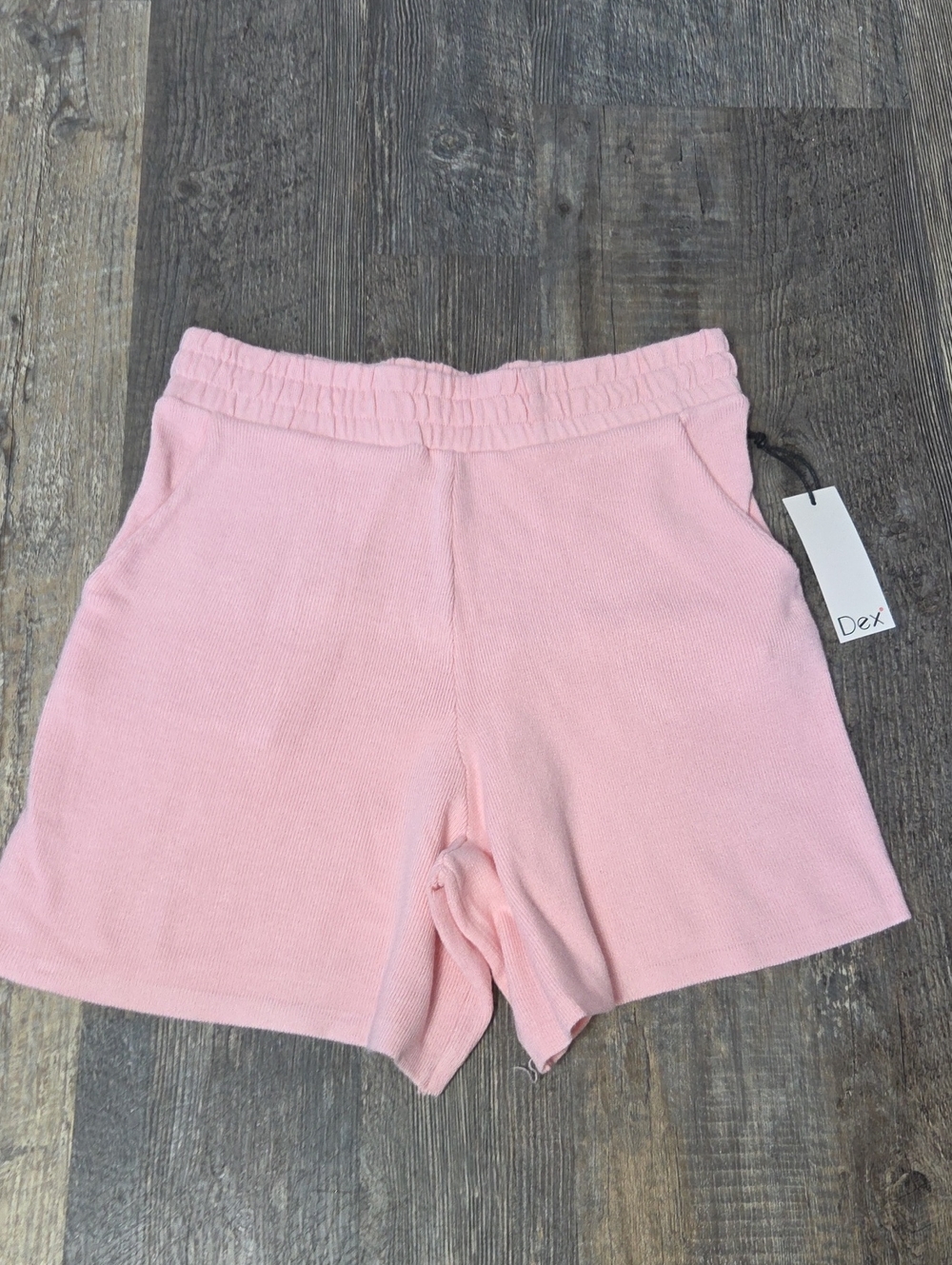 Dex Light Pink Elastic-Waist Knit Shorts